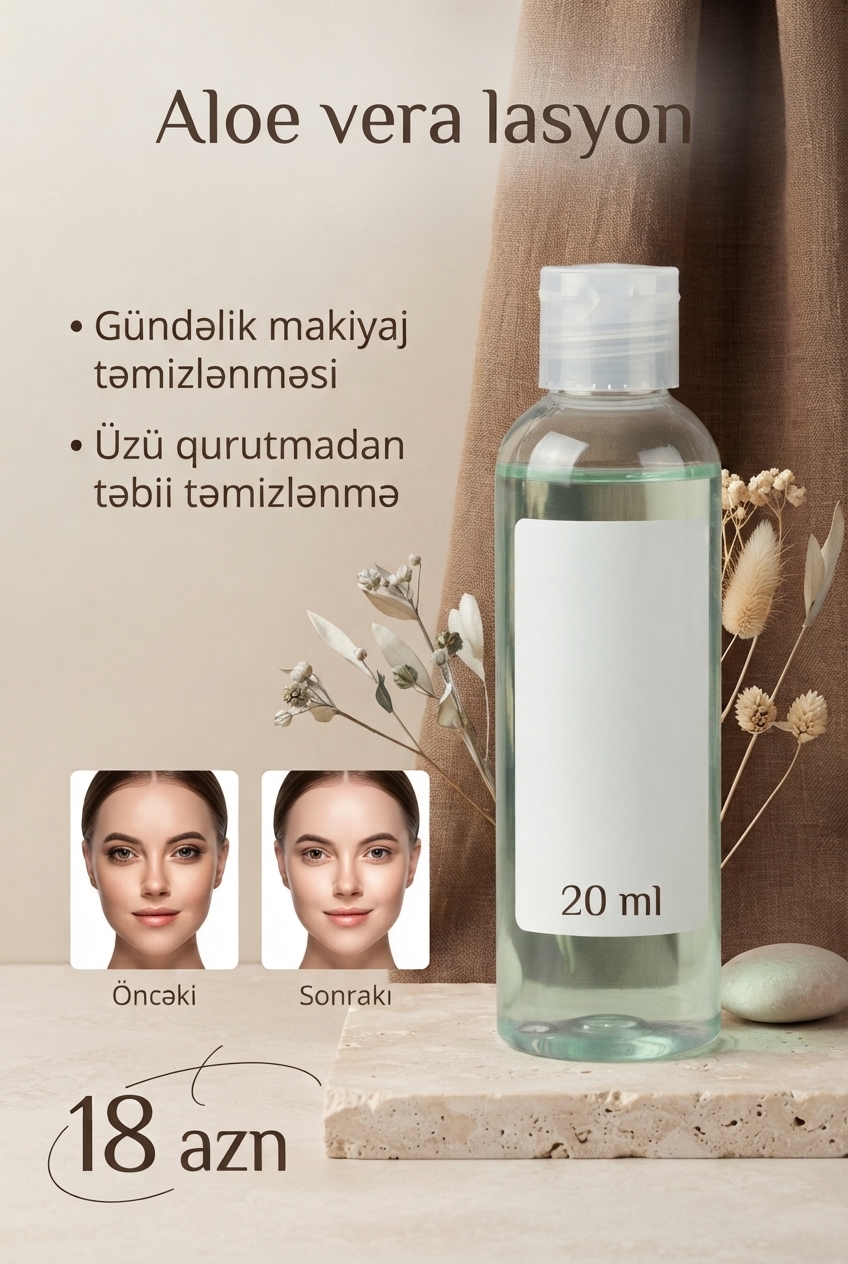 Makiyaj təmizləmək üçün lasyon - organik (endirim) 