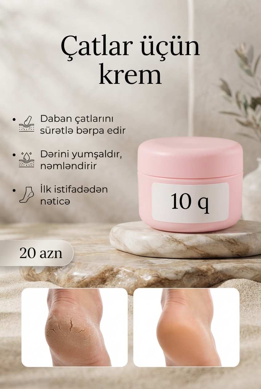 Daban çatları üçün organik krem 