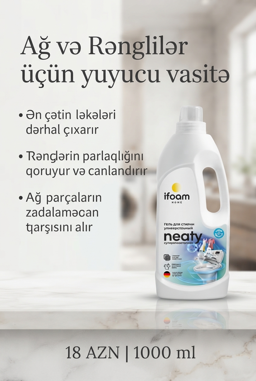 Ağ və rənglilər üçün yuyucu vasitə 