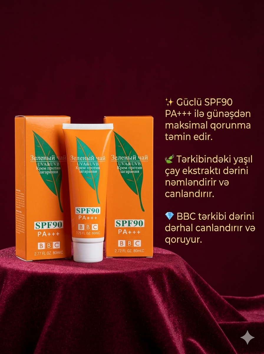 Zeleniy Chay (Yaşıl Çay) SPF90 PA+++ BBC Cream – 80ml