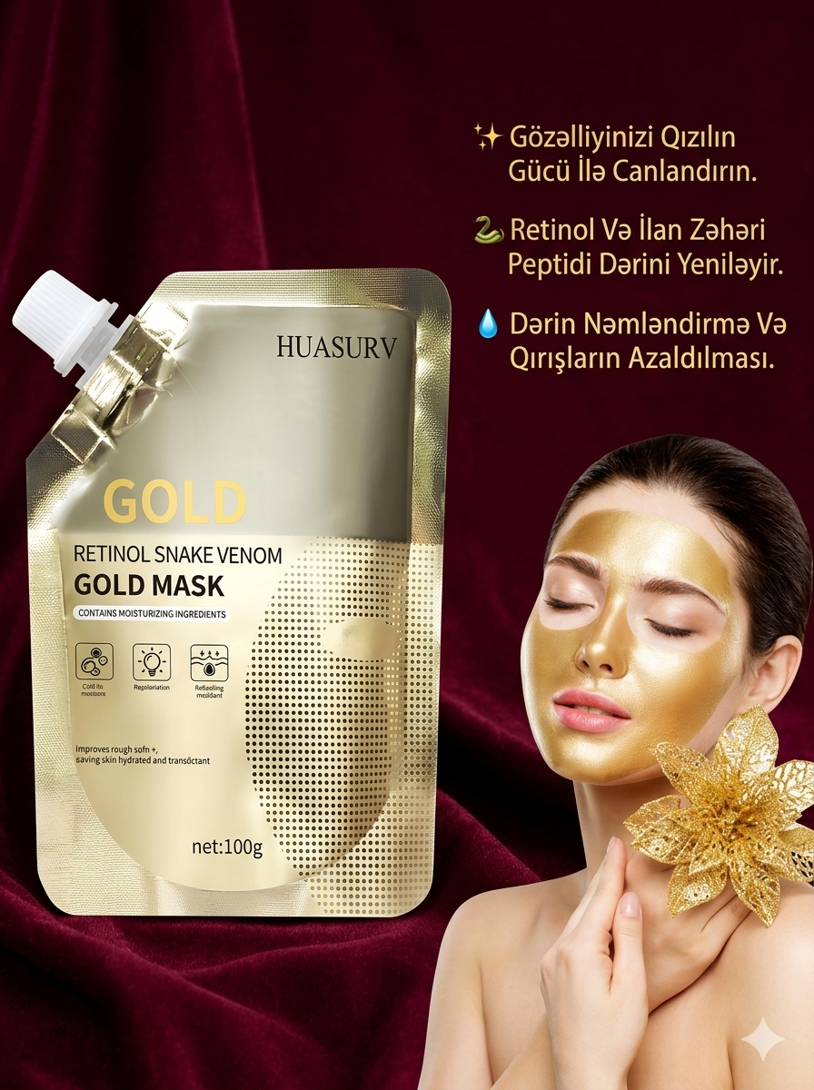 Huasurv Gold Retinol Snake Venom Gold Mask – 100g