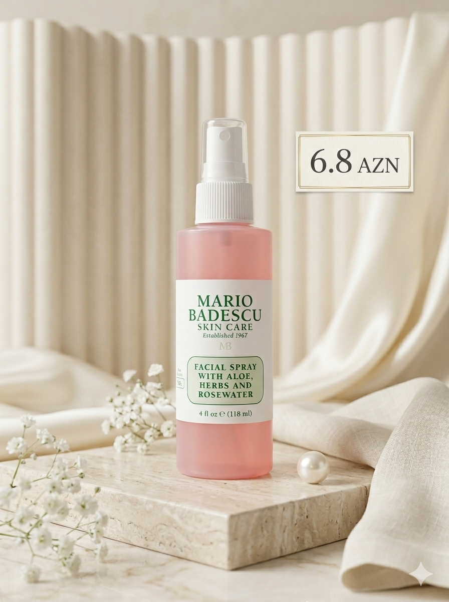 Mario Badescu Üz Spreyi: 118 ml — Dərini təravətləndirir, nəmləndirir.